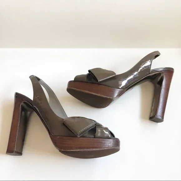 VALENTINO Patent Leather Flat Bow Peep Toe Pumps - Picture 3 of 8